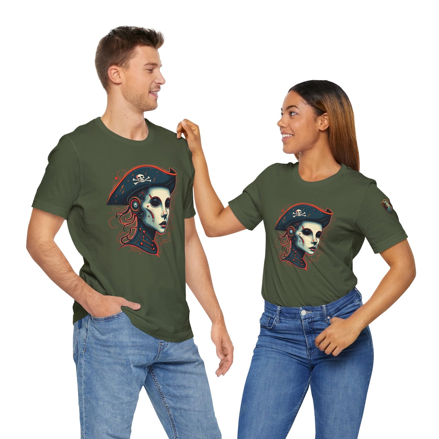 Robot Pirate - Jolly Roger Design Unisex Tee
